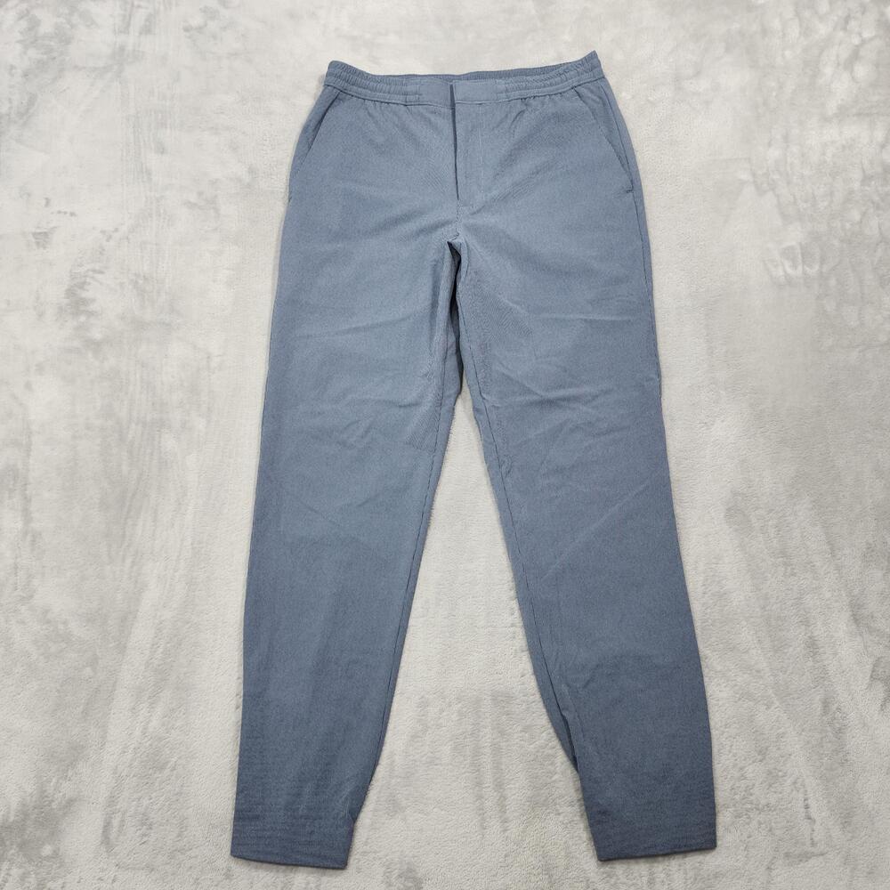 Express Pants Mens S Blue Striped Jogger Elastic Waist Drawstring Stretch Casual